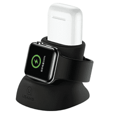 1 to 3 USAMS 2V1 STOJALO ZA POLNJENJE APPLE WATCH AIRPODS DESIGN SILIKONSKI PRIKLJUČEK