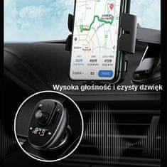 USAMS C21 komplet za prostoročno telefoniranje z FM oddajnikom, Bluetooth 5.0, MP3, 2xUSB 3.4A črne barve CC115GC01 (US-CC115)