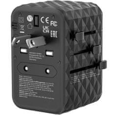 1 to 3 VERBATIM POTOVALNI POLNILEC 2XUSB-A 2XUSB-C PD 65W ZA PRENOSNIK IPHONE US UK