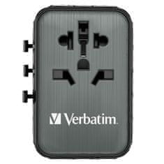 1 to 3 VERBATIM POTOVALNI POLNILEC 2XUSB-A 2XUSB-C PD 65W ZA PRENOSNIK IPHONE US UK