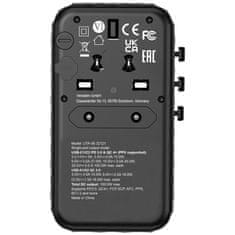 1 to 3 VERBATIM POTOVALNI POLNILEC ZA TELEFONE 2X USB-A 2X USB-C 100W PD EU UK US