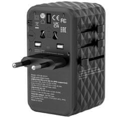 1 to 3 VERBATIM POTOVALNI POLNILEC ZA TELEFONE 2X USB-A 2X USB-C 100W PD EU UK US
