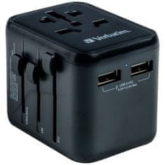1 to 3 VERBATIM TRAVEL ADAPTER EU UK US 2XUSB-A ZA POLNJENJE TELEFONOV SAMSUNG