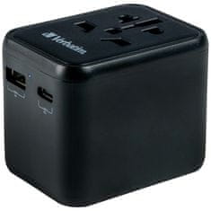 1 to 3 VERBATIM POTOVALNI NAPAJALNIK 2XUSB-A USB-C PD 20W ZA ELEKTRONSKO OPREMO