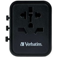 1 to 3 VERBATIM TRAVEL ADAPTER EU UK US 2XUSB-A ZA POLNJENJE TELEFONOV SAMSUNG