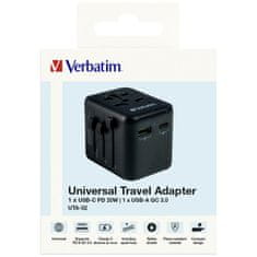 1 to 3 VERBATIM POTOVALNI NAPAJALNIK 2XUSB-A USB-C PD 20W ZA ELEKTRONSKO OPREMO
