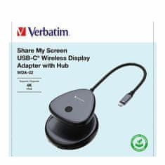 1 to 3 VERBATIM 4K USB-C BREZŽIČNI ODDAJNIK ZA TV PRENOSNIK HITRA POVEZAVA