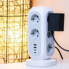1 to 3 VERBATIM VERTIKALNI PODALJŠEK 15W 2XUSB-C 2XUSB-A 2M ZA PRENOSNIKE IN TABLICE