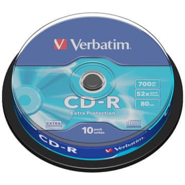 1 to 3 VERBATIM CD-R 700MB 52X ZAPISLJIV 10 AVDIO PODATKOV Z ZAŠČITO