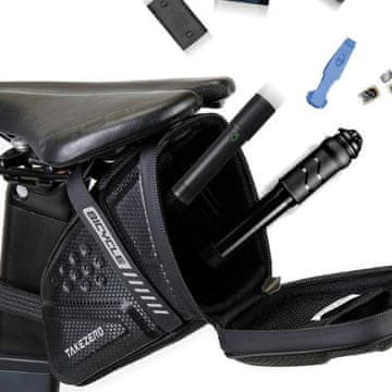 shumee Kolesarska torba WILDMAN TZ07 - pod sedlom, črna, vodoodporna, trda