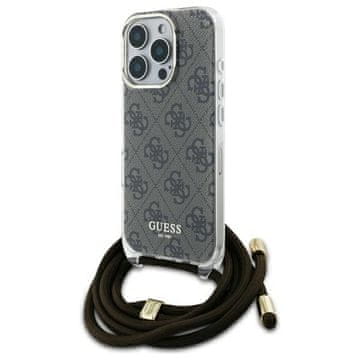 Guess Ovitek za iPhone 16 Pro Max Guess Hardcase Crossbody Cord rjave barve