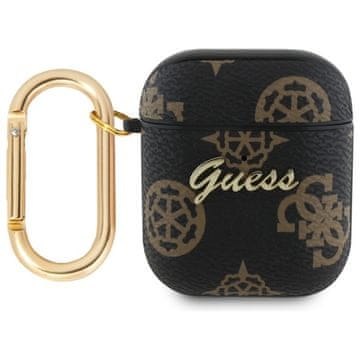 Guess Ovitek s kavljem za AirPods 1 Guess 4G, črn