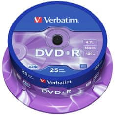 1 to 3 VERBATIM DVD-R 4.7GB 16X AZO 25 KOSOV ZA PODATKE IN FOTOGRAFIJE S SNEMANJEM