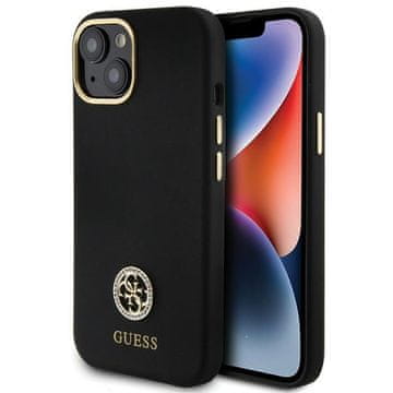 shumee Guess GUHCP15SM4DGPK iPhone 15 / 14 / 136.1 črno/črno trdo silikonsko ohišje z logotipom Strass 4G