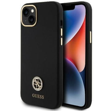 Guess Silikonski ovitek Guess GUHCP15M4DGPK za iPhone 15 Plus/14 Plus 6.7 črn/črn, z logotipom, strass 4G