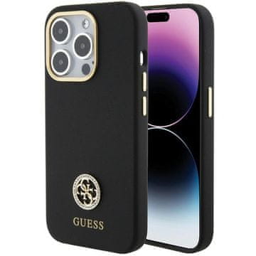 Guess Silikonski ovitek Guess za iPhone 15 Pro, črn, z logotipom