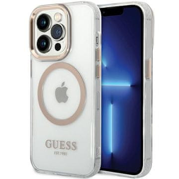 Guess Guess GUHMP15SHTRMD iPhone 15 / 14 / 136.1 zlat/zlati trdi ovitek Metal Outline MagSafe