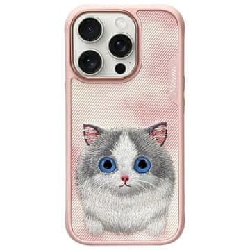 1 to 3 OVITEK NIMMY ZA IPHONE 16 PRO 6.3 Z DIZAJNOM MAČKE Z VELIKIMI OČMI IN ZAŠČITO ZA TELEFON