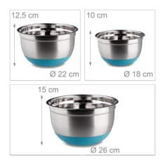 UNBRANDED Set posod 3 delni z nedrsečim dnom 