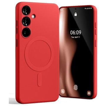 shumee Ovitek za Samsung Galaxy S24 FE Mercury - MagSafe, rdeč, trpežen