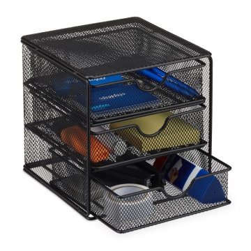 UNBRANDED Kovinski namizni organizator s 3 prekati