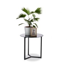 UNBRANDED Stranska mizica okrog stekla in kovine 