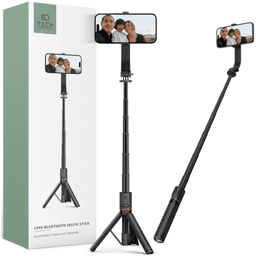 Tech-protect TECH-PROTECT L04S MAGSAFE BLUETOOTH SELFIE PALICA S TRIPALOM, ČRNEGA RAZMERJA