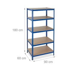 UNBRANDED Odlagalna polica 180x90x60 modra 