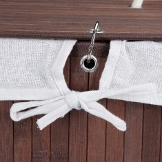 UNBRANDED Košara za perilo iz bambusa z 2 predelkoma 