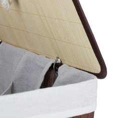 UNBRANDED Košara za perilo iz bambusa z 2 predelkoma 