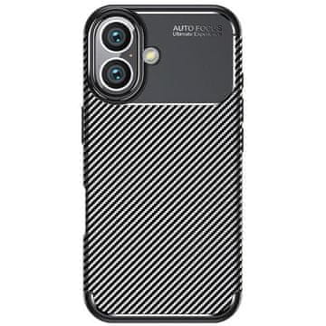 shumee Ovitek Beline Carbon Armor za iPhone 16 Plus, črn