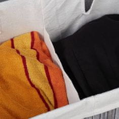UNBRANDED Košara za perilo iz bambusa z 2 predelkoma 