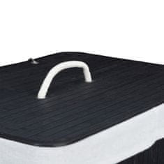 UNBRANDED Košara za perilo iz bambusa z 2 predelkoma 