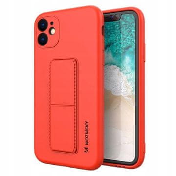 WOZINSKY Silikonski ovitek Wozinsky Kickstand Case s stojalom za Xiaomi Redmi 10X 4G / Xiaomi Redmi Note 9 rdeč