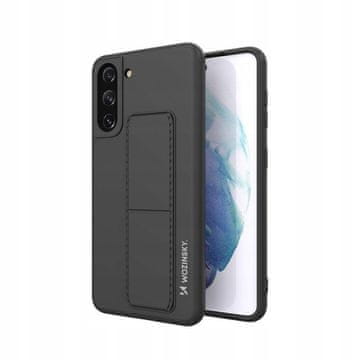 WOZINSKY Silikonski ovitek Wozinsky Kickstand Case s stojalom za Samsung Galaxy S21+ 5G, črn