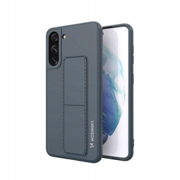 WOZINSKY Silikonski ovitek Wozinsky Kickstand Case s stojalom za Samsung Galaxy S21+ 5G temno moder