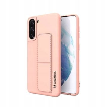 WOZINSKY Silikonski ovitek Wozinsky Kickstand Case s stojalom za Samsung Galaxy S21+ 5G roza