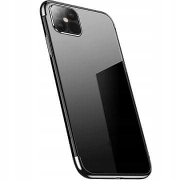 HURTEL Gel ovitek za Xiaomi Mi 11, prozoren, z kovinskim okvirjem, črne barve