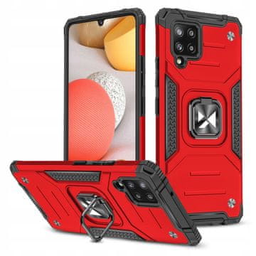 WOZINSKY Ovitek Wozinsky Ring Armor Hybrid + magnetno držalo za Samsung Galaxy A42 5G, rdeč