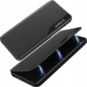 HURTEL Elegantni ovitek za iPhone 13 Pro Max iz eko usnja, črne barve, s funkcijo stojala za iPhone 13 Pro Max