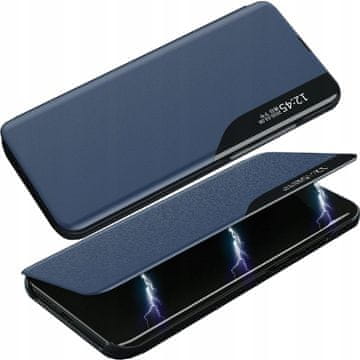 HURTEL Elegantni ovitek iz eko usnja View Case s stojalom za Xiaomi Redmi Note 11T 5G / Redmi Note 11S 5G / Poco M4 Pro 5G moder