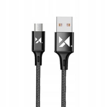 WOZINSKY USB - microUSB kabel 2.4A 1m črne barve (WUC-M1B)