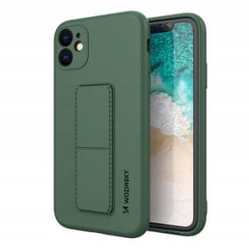 WOZINSKY Silikonski ovitek Wozinsky Kickstand Case s stojalom za Samsung Galaxy A22 4G temno zelen