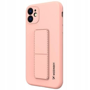WOZINSKY Silikonski ovitek Wozinsky Kickstand Case s stojalom za Samsung Galaxy A22 4G roza