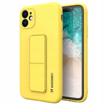 WOZINSKY Silikonski ovitek Wozinsky Kickstand Case s stojalom za Samsung Galaxy A22 4G rumene barve