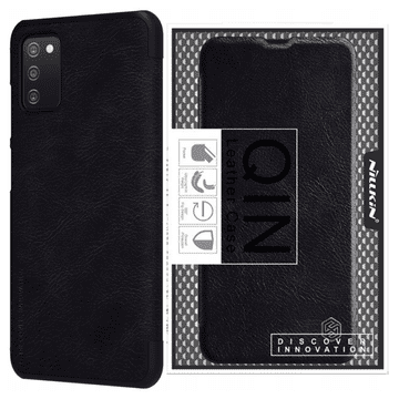 Nillkin Usnjen ovitek Nillkin Qin za Samsung Galaxy A03s, črne barve