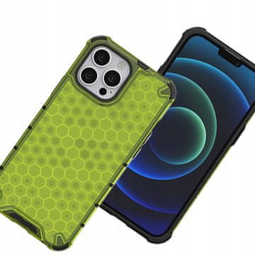 HURTEL Ovitek Honeycomb z gel okvirjem za iPhone 13 Pro zelen