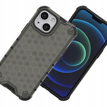 HURTEL Ovitek Honeycomb z gel okvirjem za iPhone 13 Mini črne barve