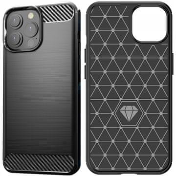 HURTEL Fleksibilen ovitek Carbon Case za iPhone 13 Pro Max črne barve