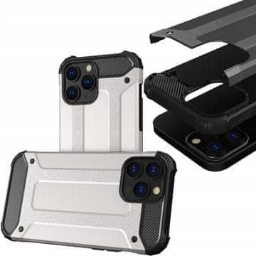 HURTEL Ovitek Hybrid Armor za iPhone 13 Pro, srebrn, oklepni, hibridni, oklepni